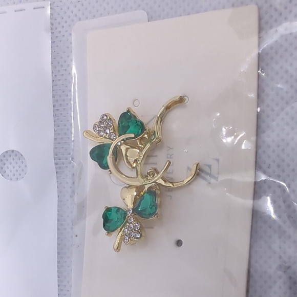 Glamorous Gemstone Drop Earrings With Crystals NWT - Picture 5 of 5